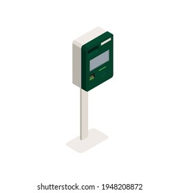 Isometric icon of electronic terminal on white background vector illustration