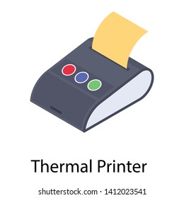 
Isometric icon of electronic thermal printer 
