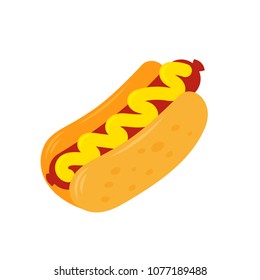 Isometric icon element fast food delicious American hot-dog. Modern vector illustration mascot logo flat subject design.