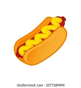 Isometric icon element fast food delicious American hot-dog. Modern vector illustration mascot logo flat subject design.