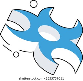 Isometric icon featuring the biohazard symbol, ideal for ecological and environmental safety themes.