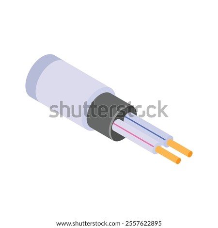 An isometric icon of fiber cable in modern style