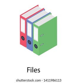 Isometric icon of file folder 
