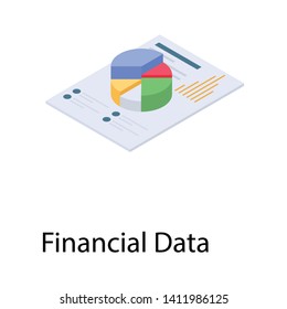 
Isometric icon of financial data 
