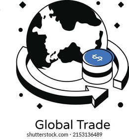 Isometric icon of global trade

