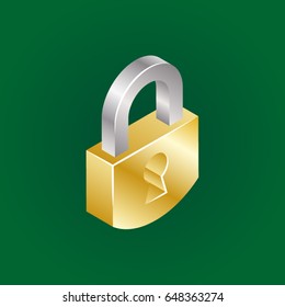 isometric icon with gold and silver surfaces vector