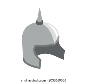 Isometric icon with helmet part of knights armor 3d vector illustration