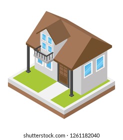 Isometric icon of a house 