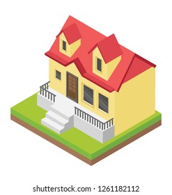 Isometric icon of a house 