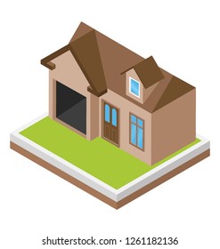 Isometric icon of a house