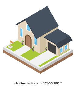 Isometric icon of a house