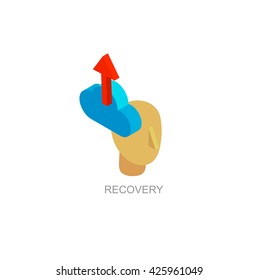 Isometric icon of human brain process, people thinking. Infographic and logo concept