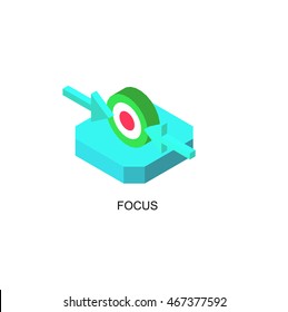 Isometric icon of human brain process, people thinking