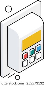 An isometric icon illustrating access control mechanisms for both digital and physical security.