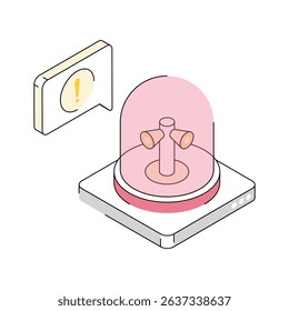 An isometric icon illustrating a siren alert security system