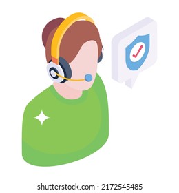 An isometric icon of insurance support 

