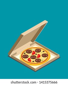 Isometric icon of Italian pizza vector