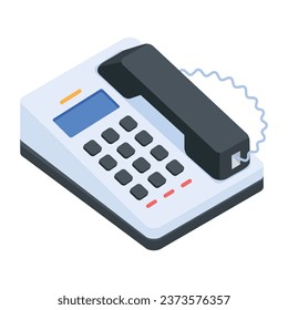Here’s an isometric icon of keypad mobile 