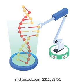 Icono isométrico de la investigación de laboratorio 