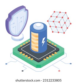 An isometric icon of laboratory research 
