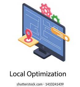 
Isometric icon of local optimization
