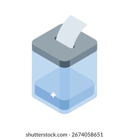 Um ícone isométrico da urna de votação trancada