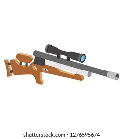 Isometric icon of machine gun