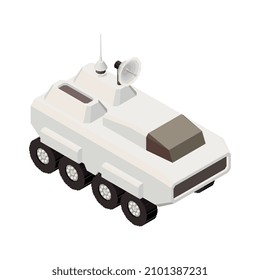 Isometric icon with mars rover automated space vehicle 3d vector illustration