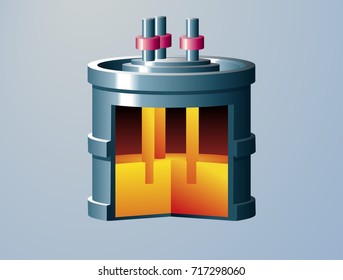 isometric icon metallic float, vector