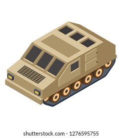 Isometric icon of military panzer