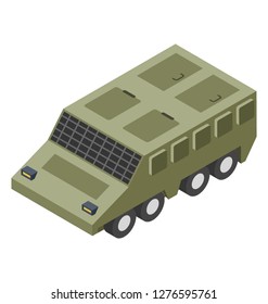 Isometric icon of military tanker