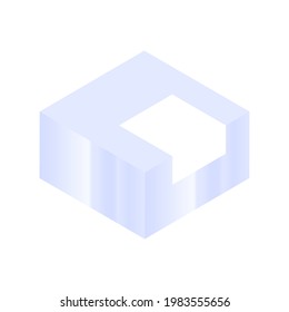 Isometric Icon. Modern Flat Vector Illustration. Box with Label Sign. Social Media Template.
