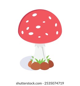 An isometric icon of mushroom, ready for premium use