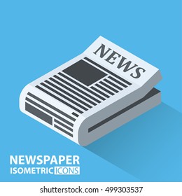 isometric icon. news