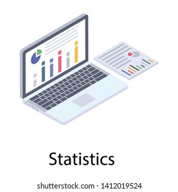 
Isometric icon of online statistics 

