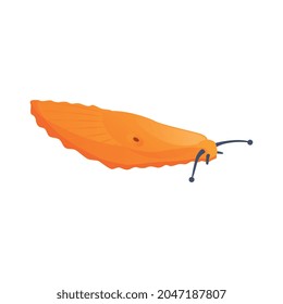 Isometric icon of orange slug on white background vector illustration