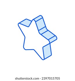 Isometric icon in outline. Modern flat vector Illustration. Star shape symbol. Social media marketing icon.