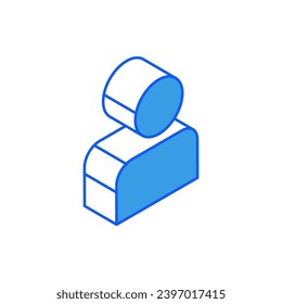 Isometric icon in outline. Modern flat vector Illustration. User profile symbol. Social media marketing icon.