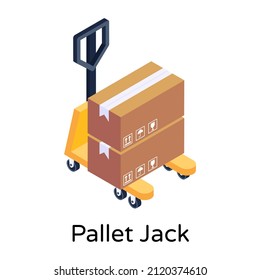 Isometric Icon Of Pallet Jack Trendy Vector Design  

