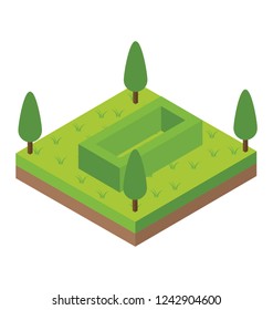 Isometric icon of a park