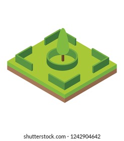 Isometric icon of a park