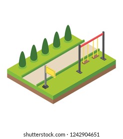 Isometric icon of a park