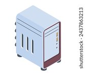 Here�s an isometric icon of pc case