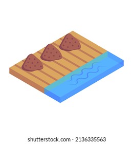 Isometric icon of piles of solid, editable design 


