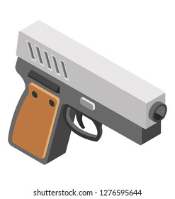 Isometric icon of pistol