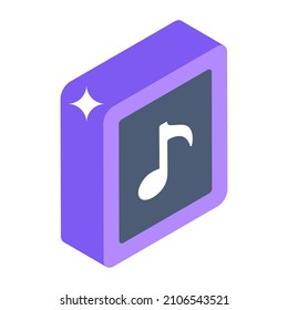 An isometric icon of portable music device

