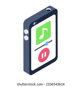 An isometric icon of portable music device


