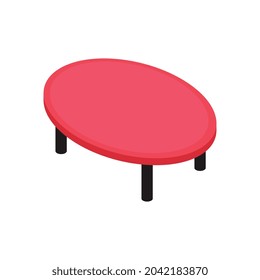 Isometric icon with red and black coffee table on white background vector illustration