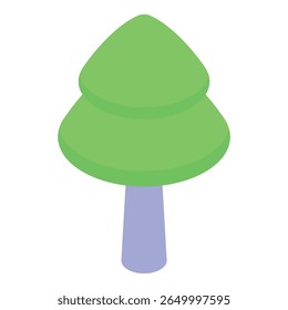 Isometric icon representing a coniferous tree growing, perfect for projects related to nature