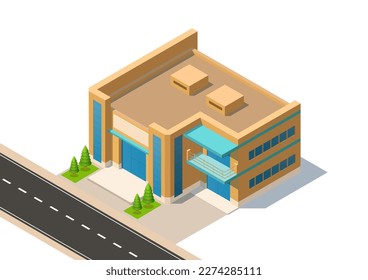 Icono isométrico que representa la casa moderna o el edificio